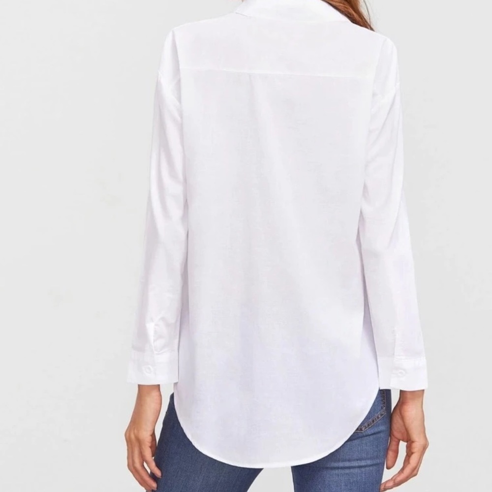 𝐇𝐎𝐓🔥 oversized white buttonup shirt minimalist - Picture 3 of 4